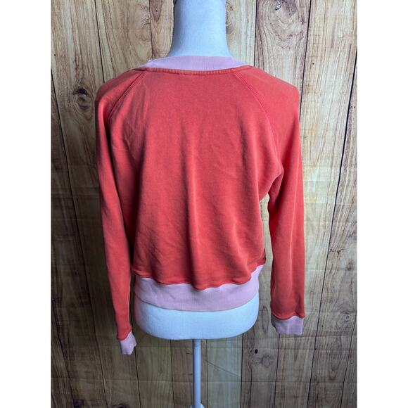 Comune Crewneck Colorblock Sweatshirt Pink/Coral Women's Size M - Picture 5 of 6